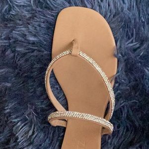 Sparkly neutral flats size 7B never worn